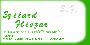 szilard fliszar business card